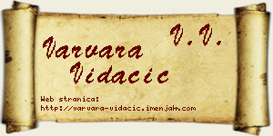 Varvara Vidačić vizit kartica
